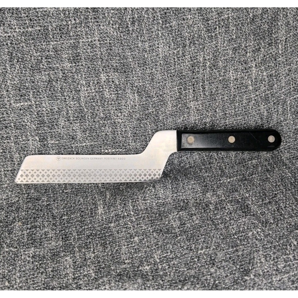 Vintage Wusthof Dreizack Solingen Germany 4800 5" Etched Offset Cheese Knife